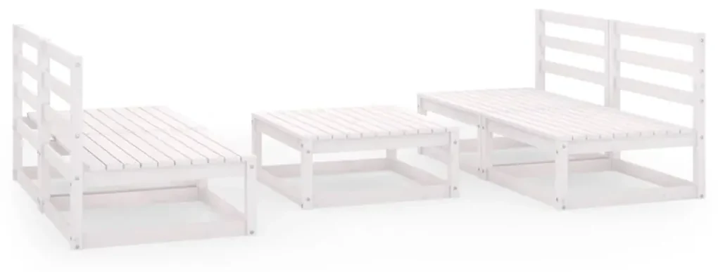 vidaXL 5-delige Loungeset massief grenenhout wit