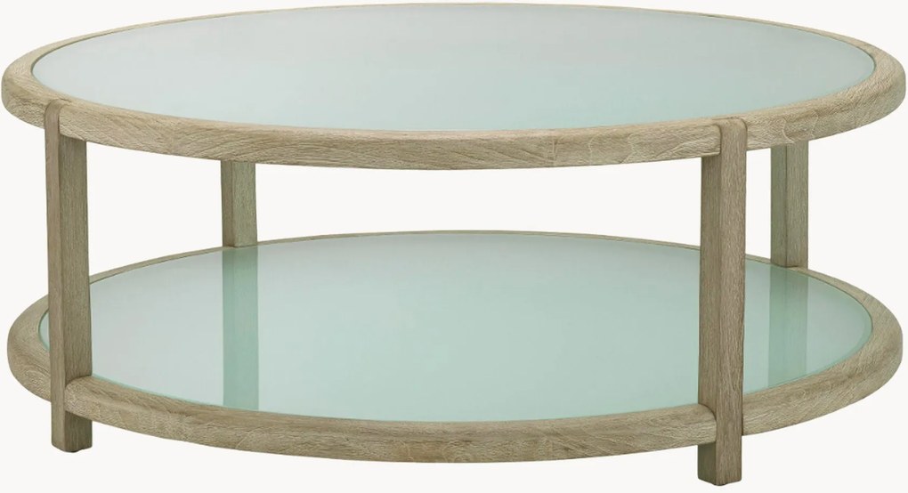 Ronde tuintafel Anthony van teakhout met glazen tafelblad