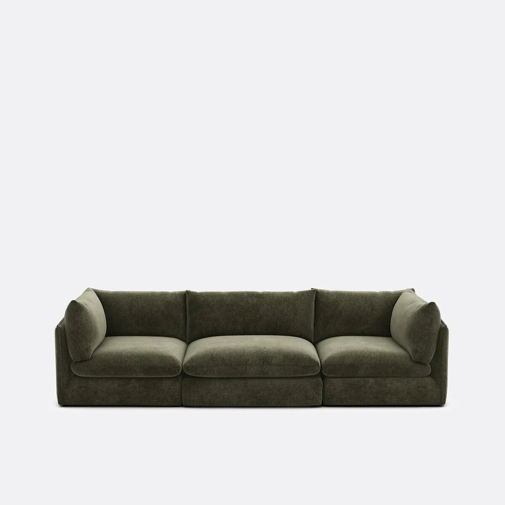 Modulaire 3-zitsbank in gemêleerd polyester, Malo