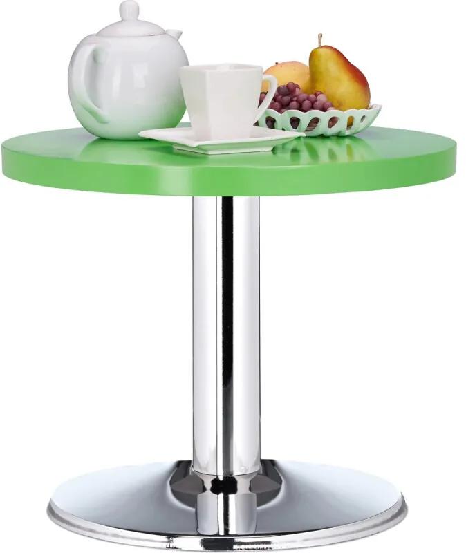 Ronde bijzettafel - kleine salontafel - kleurrijke kindertafel - MDF en metaal groen