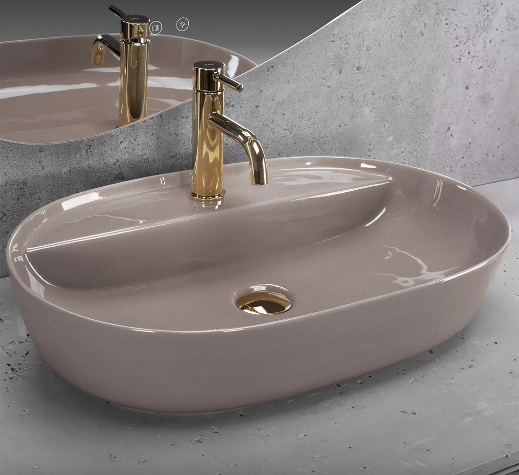 Opzetwastafel REA Aura 61 Beige Shiny