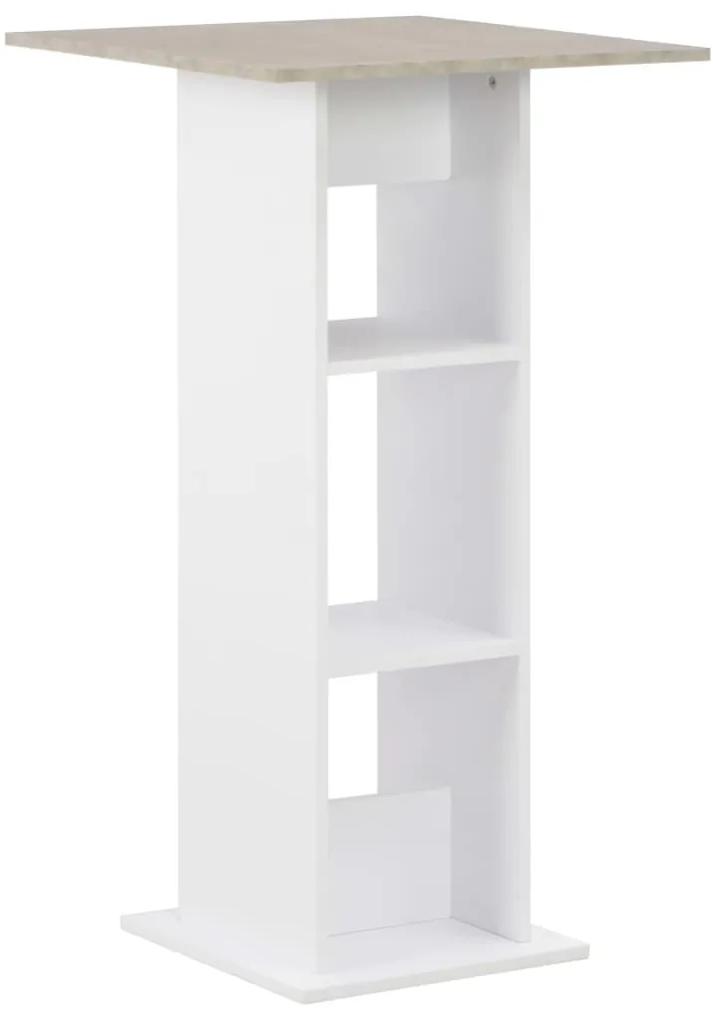 vidaXL Bartafel 60x60x110 cm wit en betonkleurig