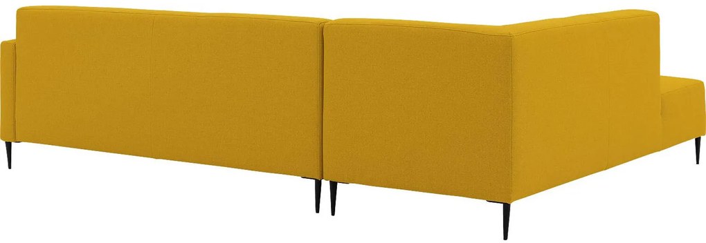 Goossens  Key West geel, stof, 3-zits, modern design met ligelement links