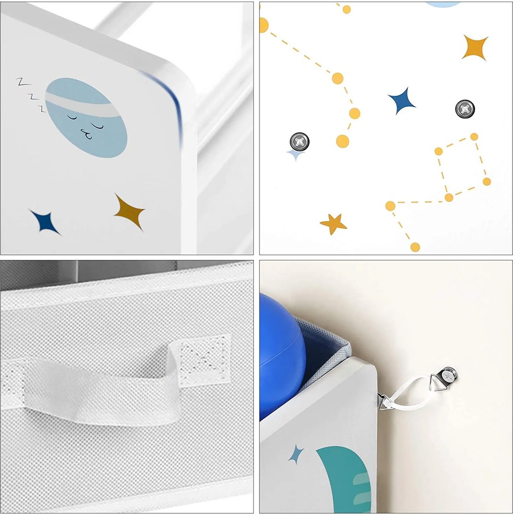 Nancy's Speelgoed organizer - Speelgoed kast - Opbergkast kinderkamer - Wit - 62,5 x 29,5 x 60 cm