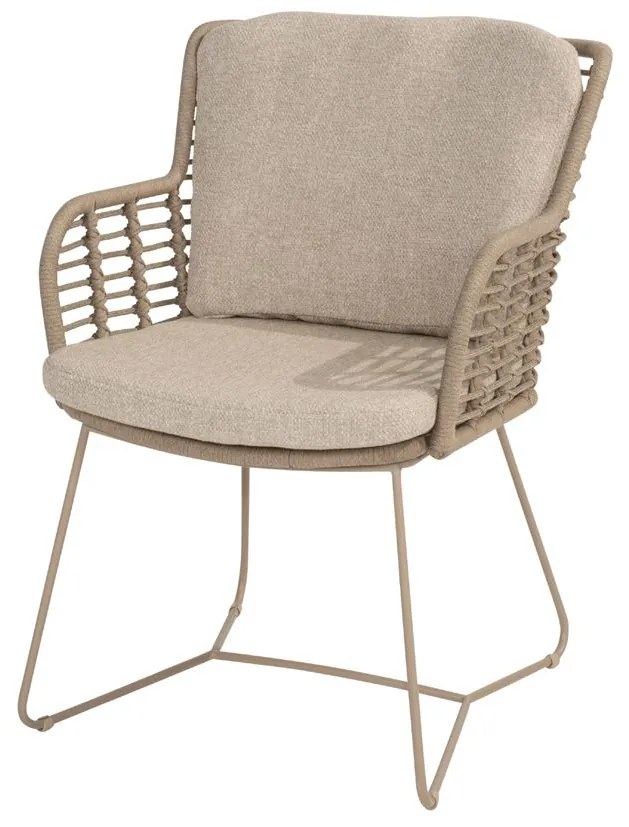 4 Seasons Outdoor Fabrice tuinset latte met Quatro tafel met Robusto teak blad 220 cm * SALE * Tuinset beige weerbestendig