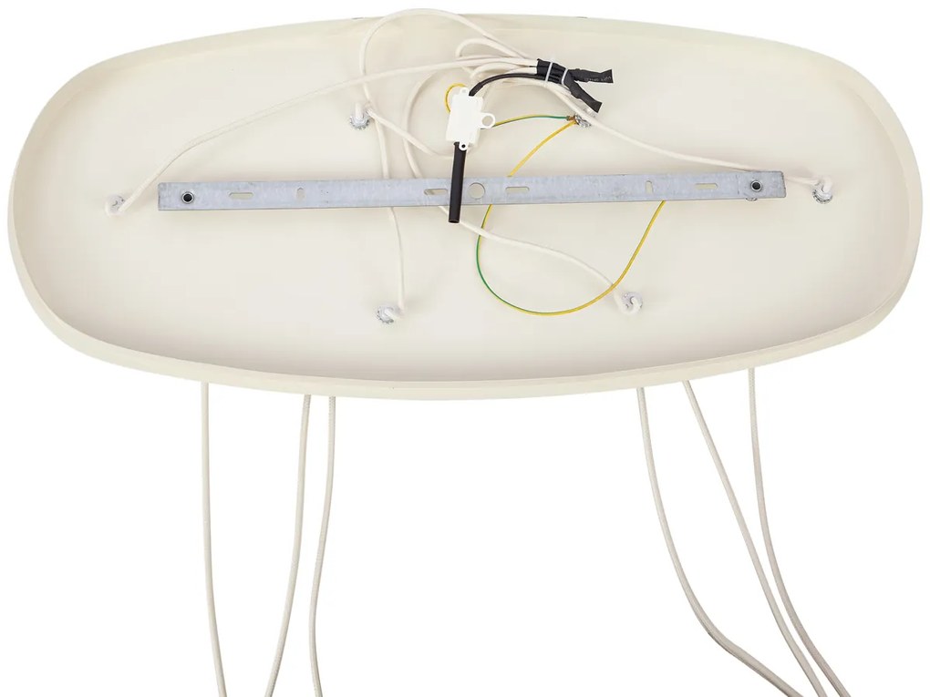 Japandi hanglamp beige met stoffen kappen 6-lichts - Yente