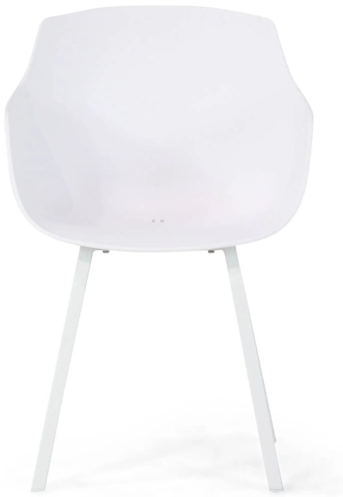 Tuinset Ronde Tuintafel 4 personen 125 cm Kunststof Wit Lifestyle Garden Furniture Salina/Livorno