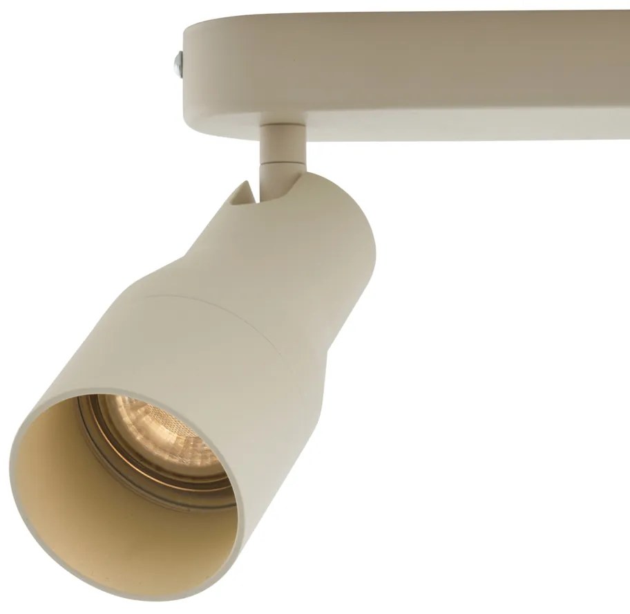 Afgeronde plafondSpot / Opbouwspot / Plafondspot beige GU10 50mm 2-lichts - Stanley Modern GU10 ovaal Binnenverlichting Lamp