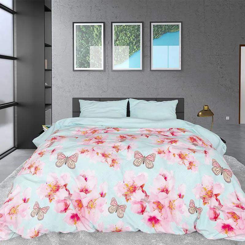 Sleeptime Elegance Butterflies & Flowers - Verwarmend Flanel - Blauw 2-persoons (200 x 200/220 cm + 2 kussenslopen) Dekbedovertrek