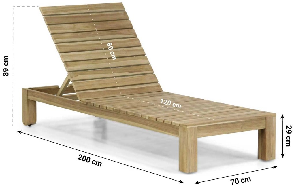 Santika Furniture Santika Arlington Ligbed Met Sahara Kussen Teak Old Teak Greywash