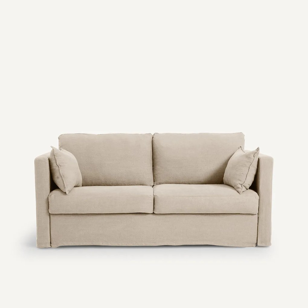 3-zits sofa, omvormbaar, in dik stonewashed linnen, Néo Kinkajou