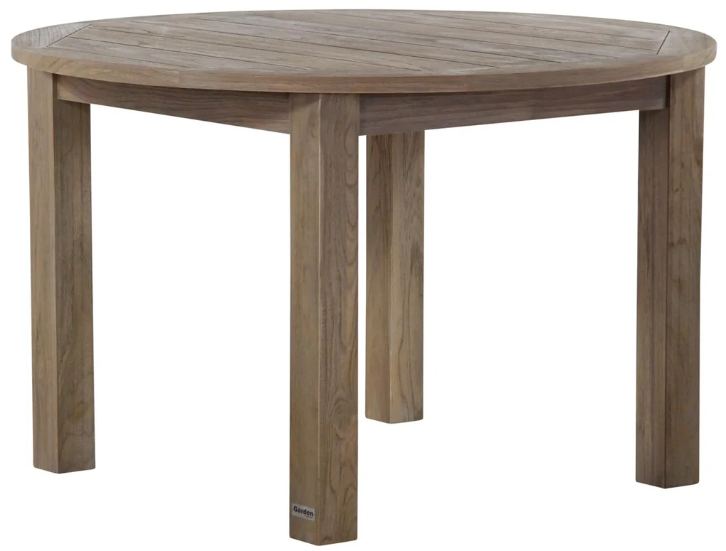 Dining Tuintafel rond 120 cm Old teak greywash Brighton | BIANO