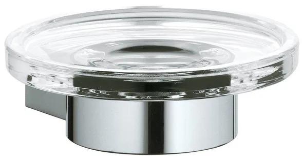 Keuco Plan Alu zeephouder aluminium zilver geëloxeerd/verchroomd wandmodel compleet met kristallen zeepschaal 14955179000