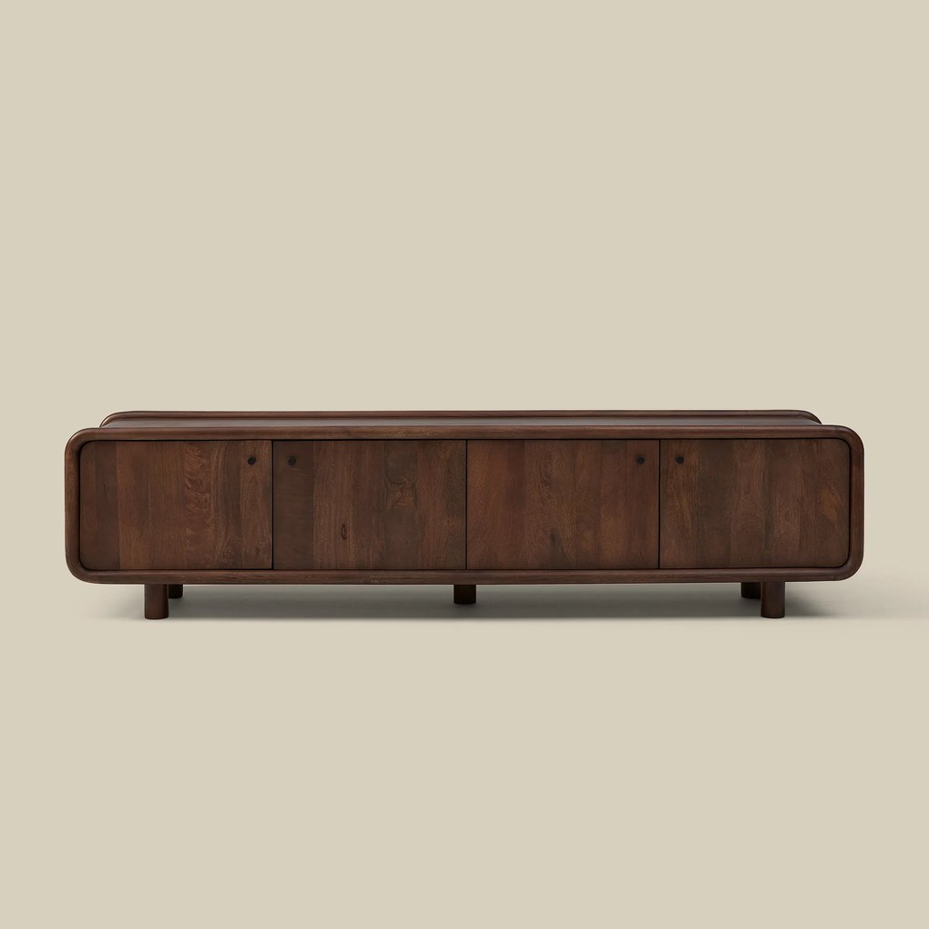 Tv-meubel Hout Met Ronde Hoeken 200 Cm - 200x43x50cm.