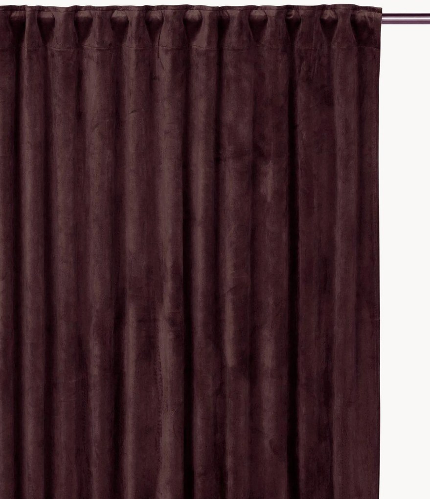 Fluwelen dim-out multibandgordijnen Estelle, 2-delig, B 135 cm