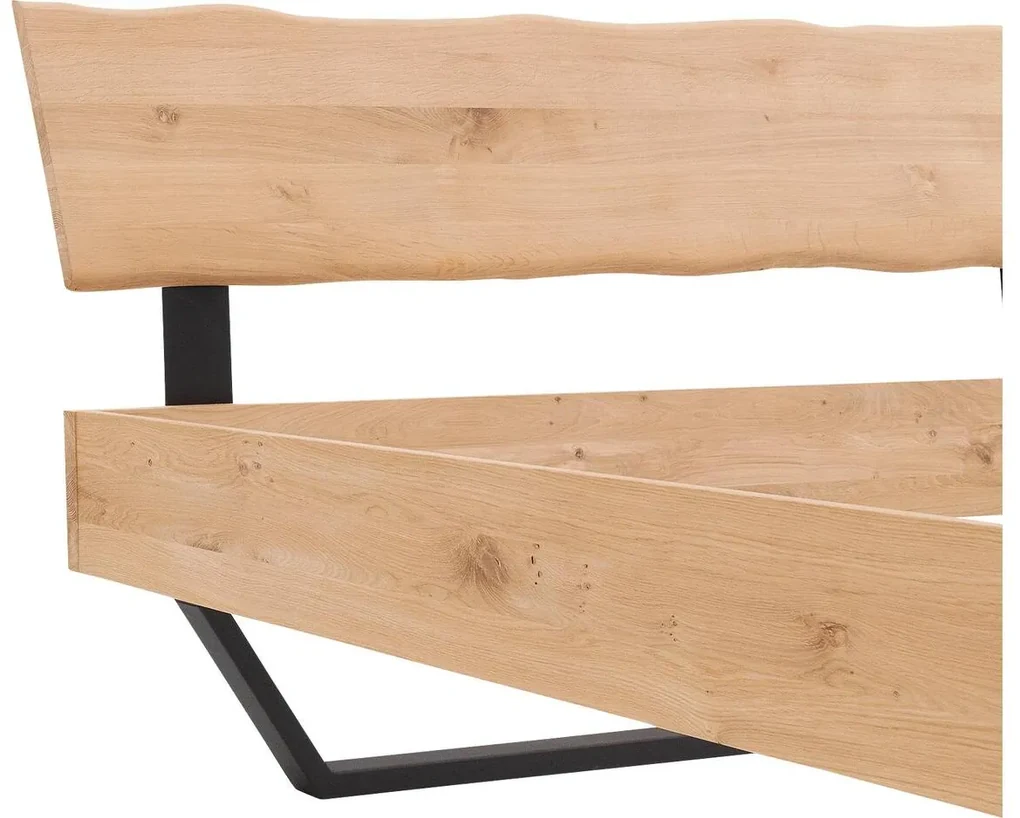 Goossens Bedframe Slade, Bedframe 180 x 200 cm hoofdbord organisch