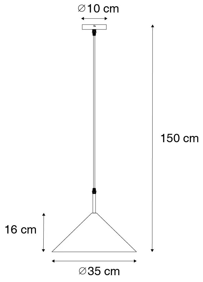 Design hanglamp geel driehoek - Triangolo Design E27 rond Binnenverlichting Lamp