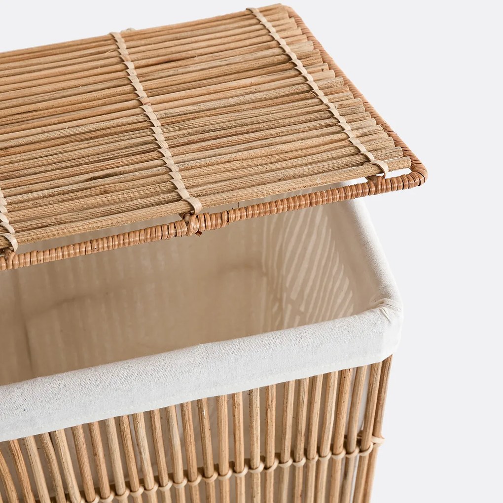 Rechthoekige opengewerkte rotan wasmand, ROTUNI