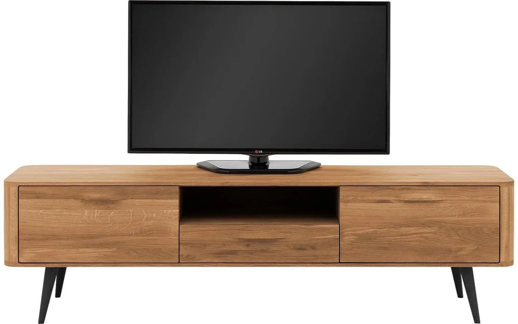 Goossens Tv Dressoir Bjarte, 2 deuren 1 lade 1 open vak 42 cm diep 180 cm breed