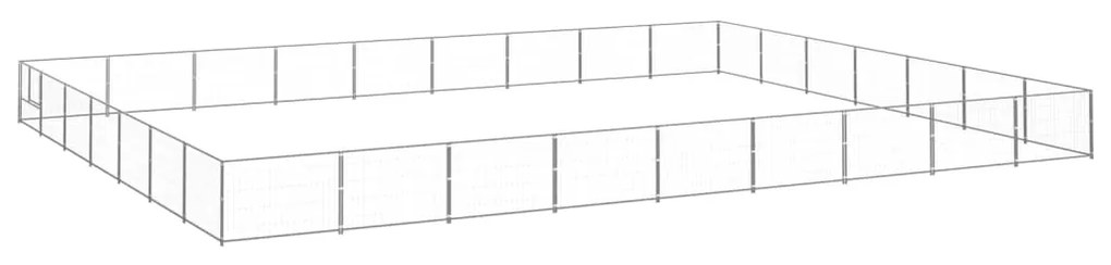 vidaXL Hondenkennel 63 m² staal zilverkleurig