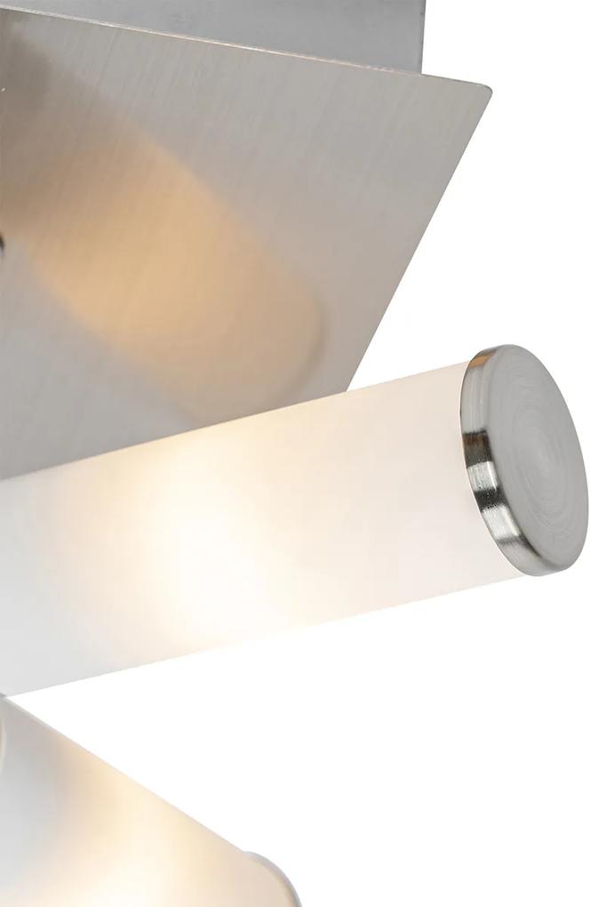 Moderne badkamer plafondlamp staal 4-lichts IP44 - Bath Modern G9 IP44 vierkant Lamp