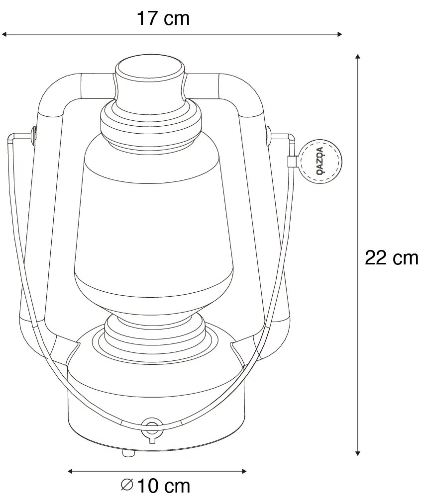 Tafellamp wit oplaadbaar 22 cm IP44 - Storm Mini