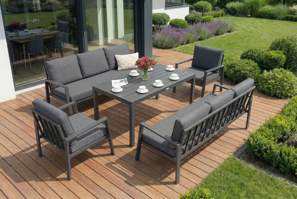 Zakintos Apetito 8 antraciet aluminium set Garden Point