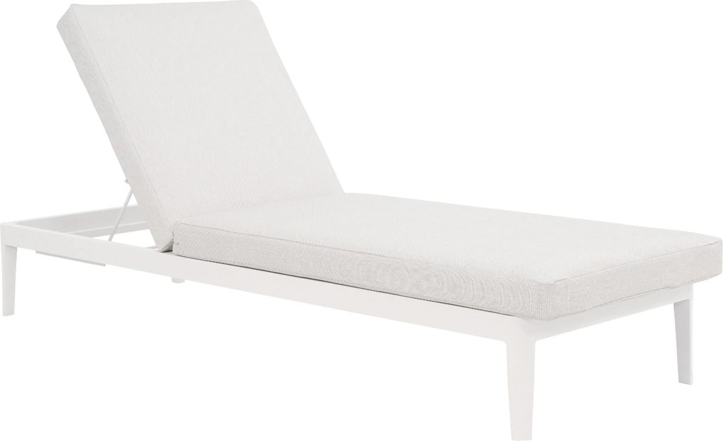Lifestyle Garden Furniture Mateo Ligbed Met Kussen Wit/soft Grey Aluminium Wit