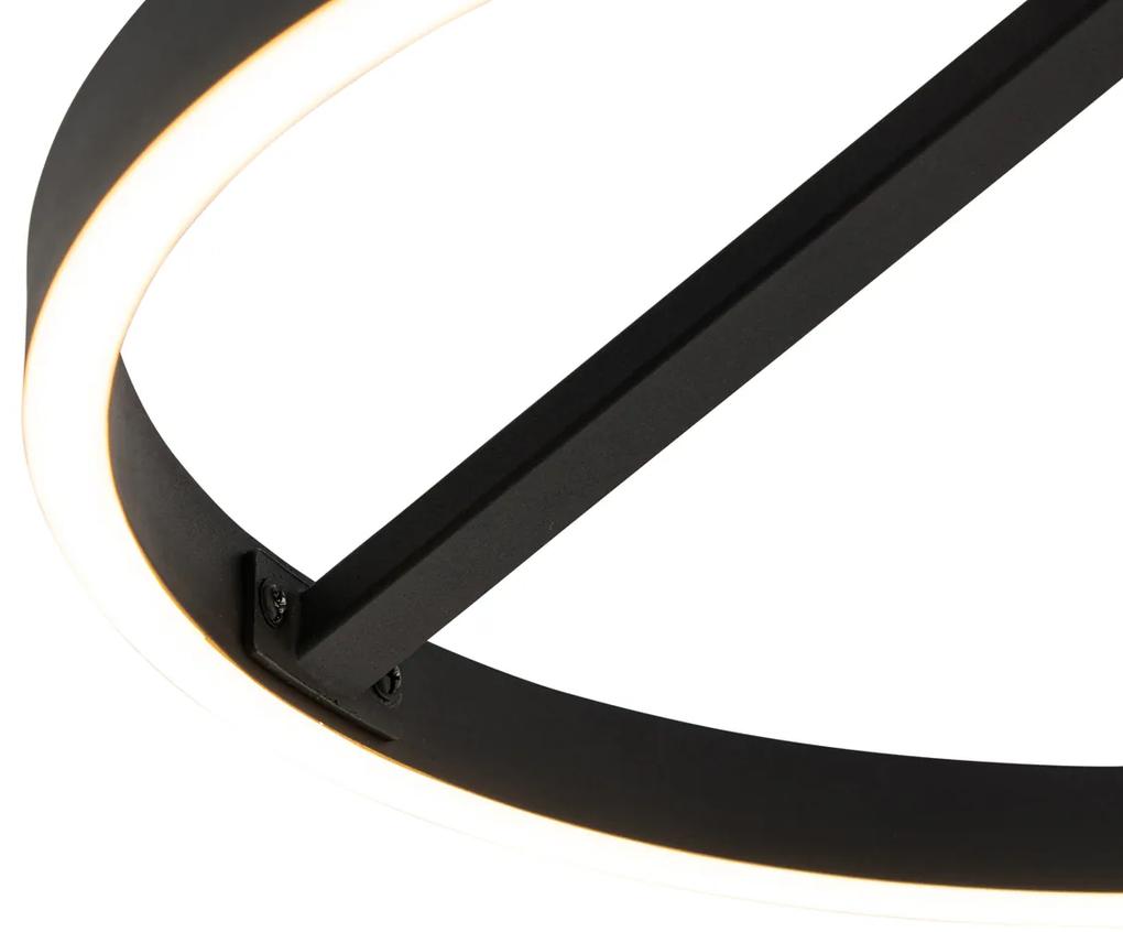 Design plafondlamp zwart incl. LED 3-staps dimbaar - Anello Design rond Binnenverlichting Lamp