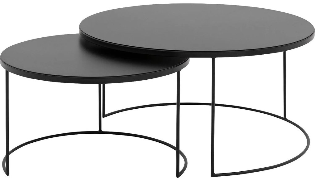 Goossens Salontafel Oda rond, metaal zwart, elegant chic, 80 x 41 x 80 cm