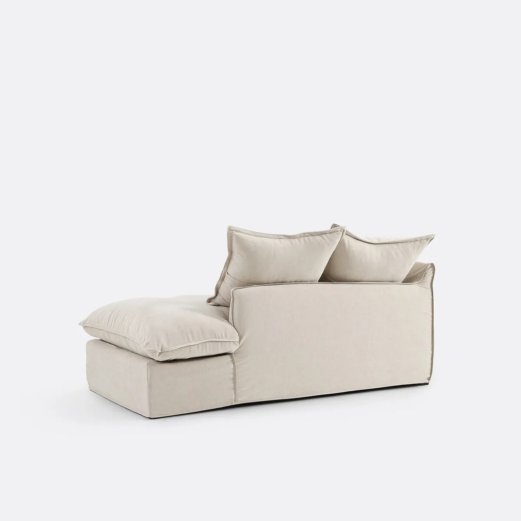Longchair rechts, afneembare hoes, in gemêleerd polyester, ODNA