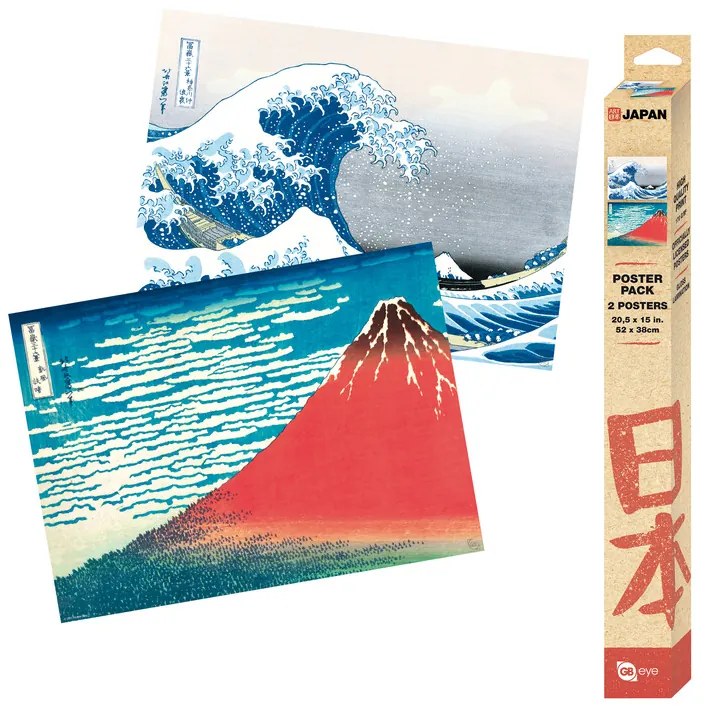 Cadeauset Hokusai - Red Fuji & Wave