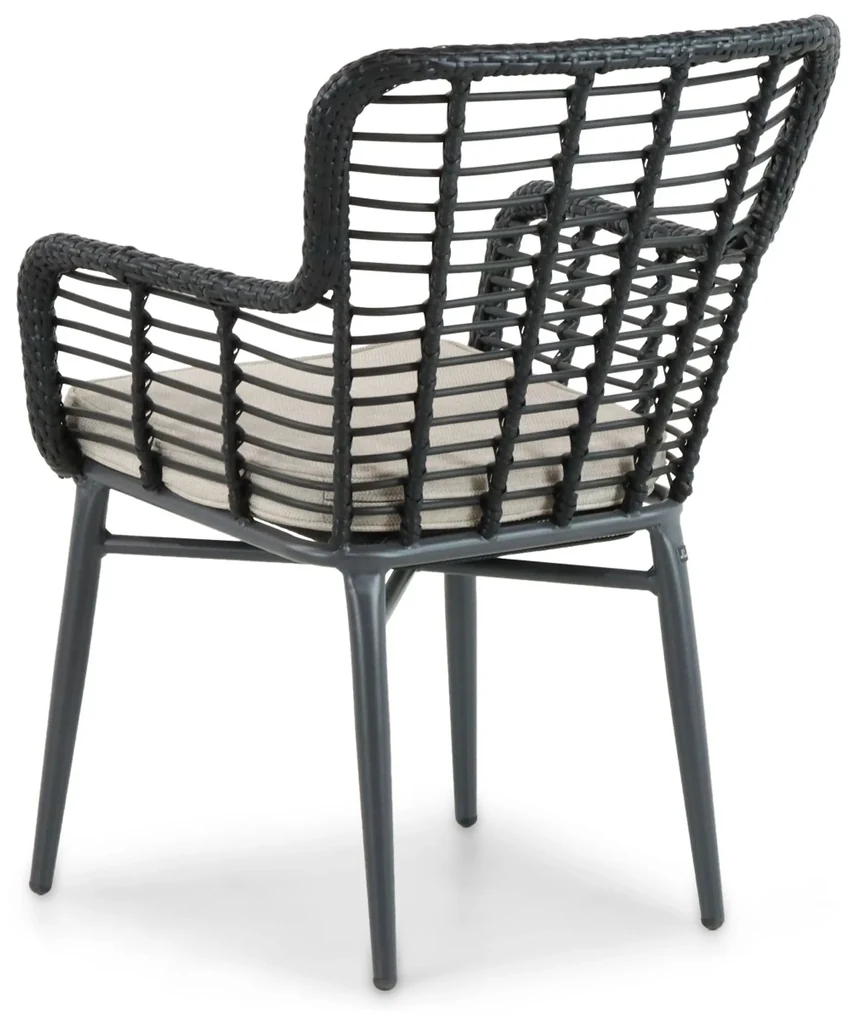 Tuinset 4 personen 120 cm Aluminium/wicker Zwart Lifestyle Garden Furniture Toledo/Vienna