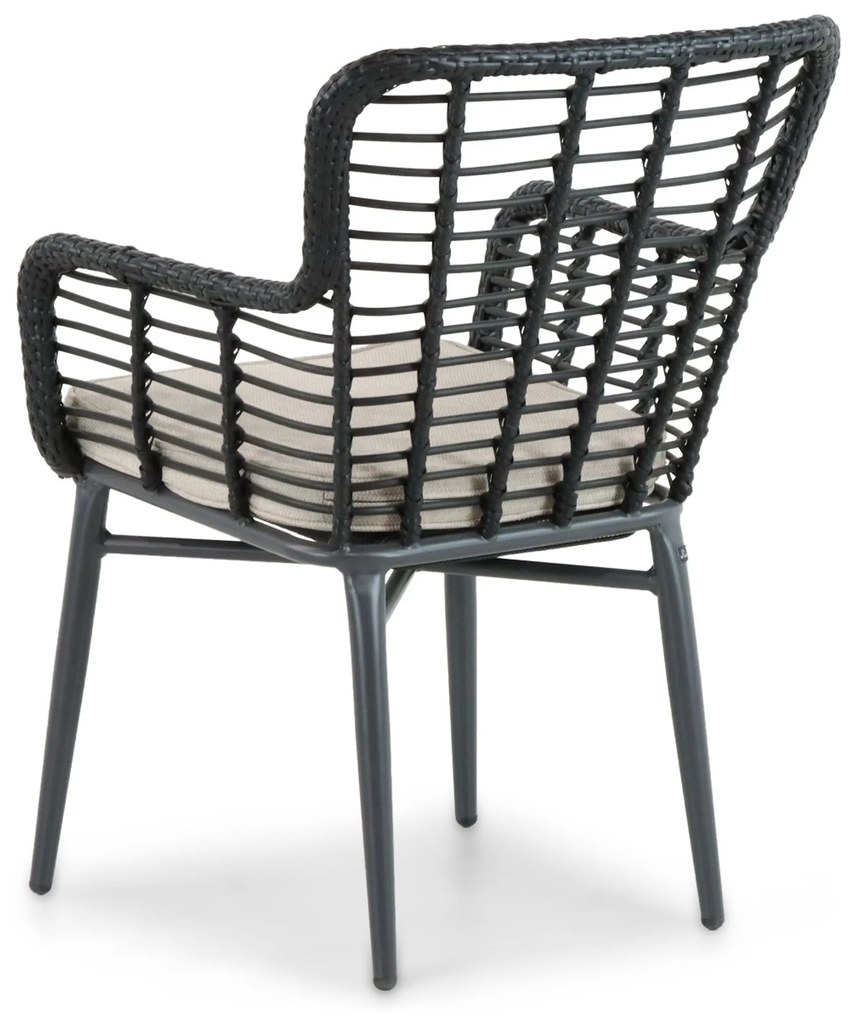 Tuinset Ronde Tuintafel 4 personen 125 cm Aluminium/Wicker Zwart  De Laan Projects