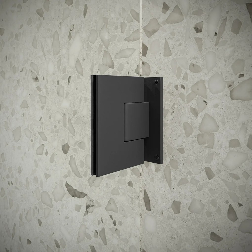 Saniclear Modern scharnieren + handvat voor douchedeur zwart mat