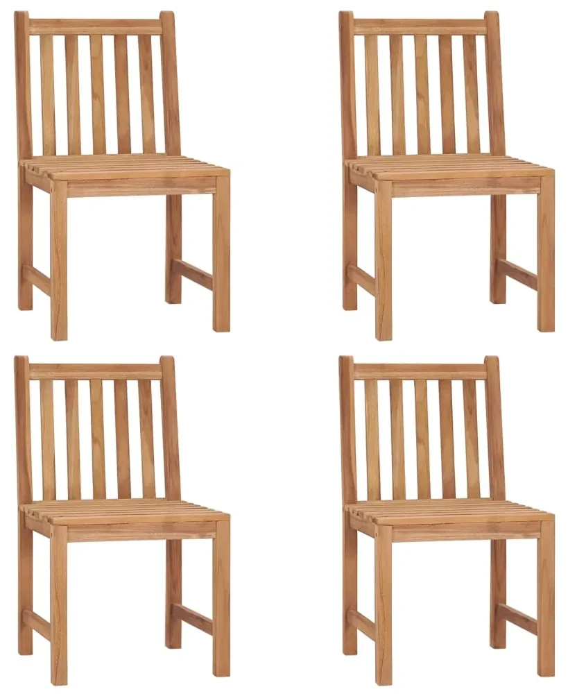 vidaXL Tuinstoelen 4 st met kussens massief teakhout