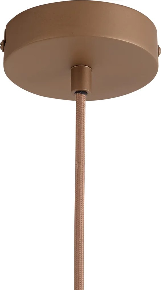 Design hanglamp donker brons met ribbel glas - Kemner
