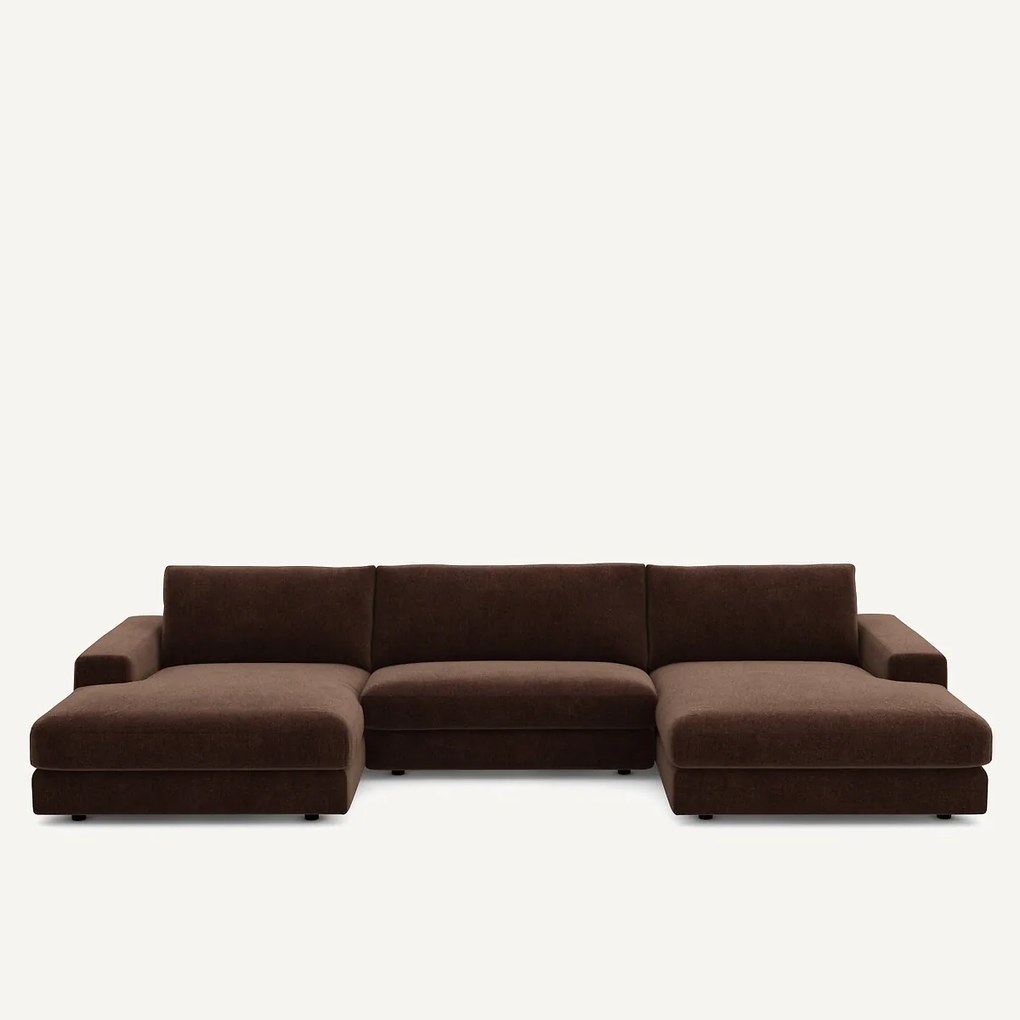 5-zits panoramabank fluweel chenille, Skander