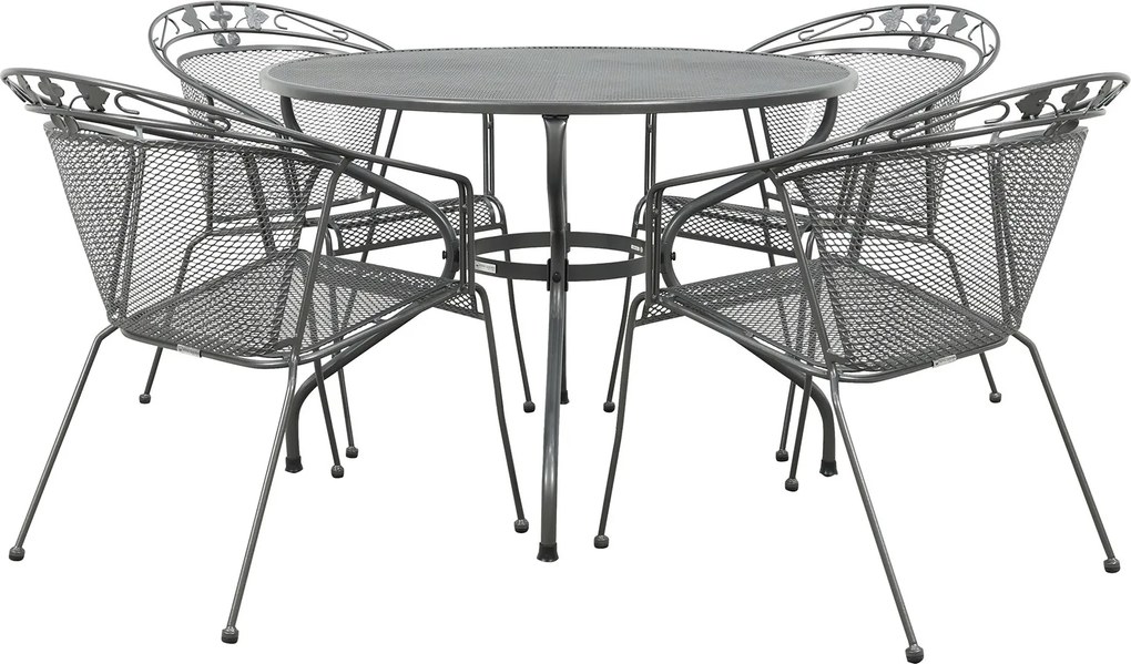 Royal Garden Elegance ronde stapelbare tuinset strekmetaal Ø105 cm.