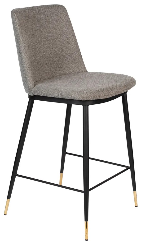 Lage Barstoel Van Stof Lichtgrijs