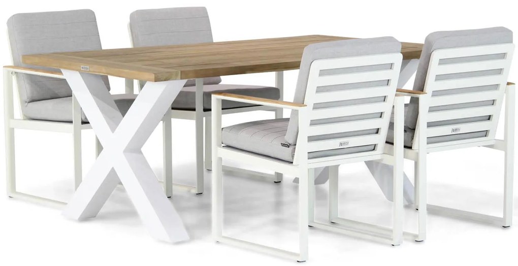 Tuinset 4 personen 180 cm Aluminium Wit Lifestyle Garden Furniture Soray