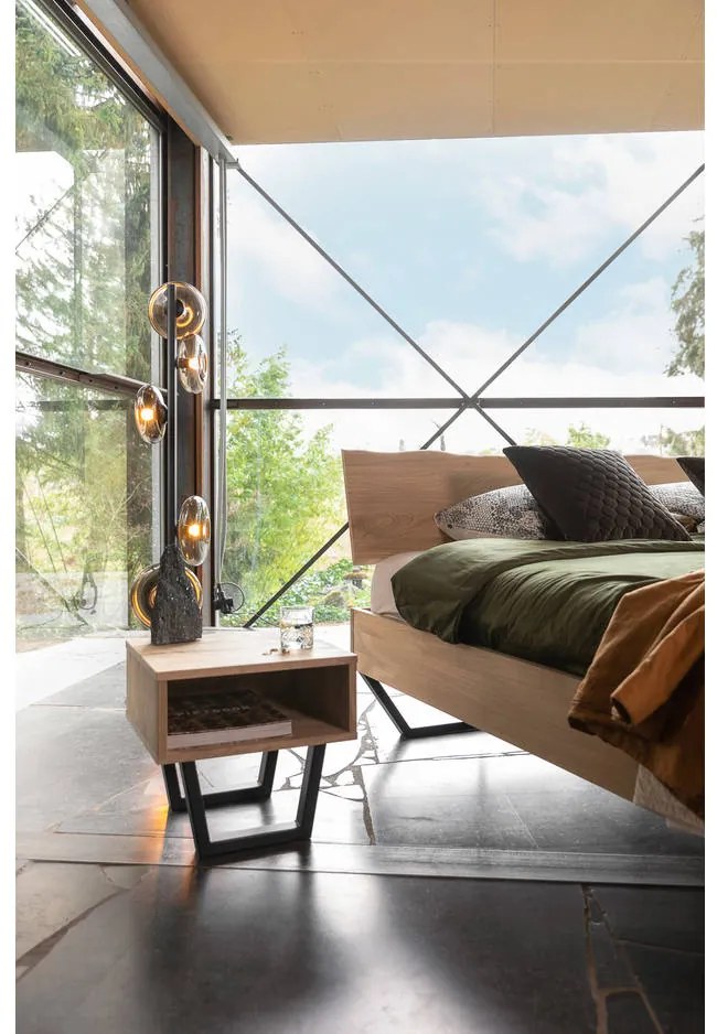 Goossens Bedframe Slade, Bedframe 140 x 200 cm hoofdbord organisch