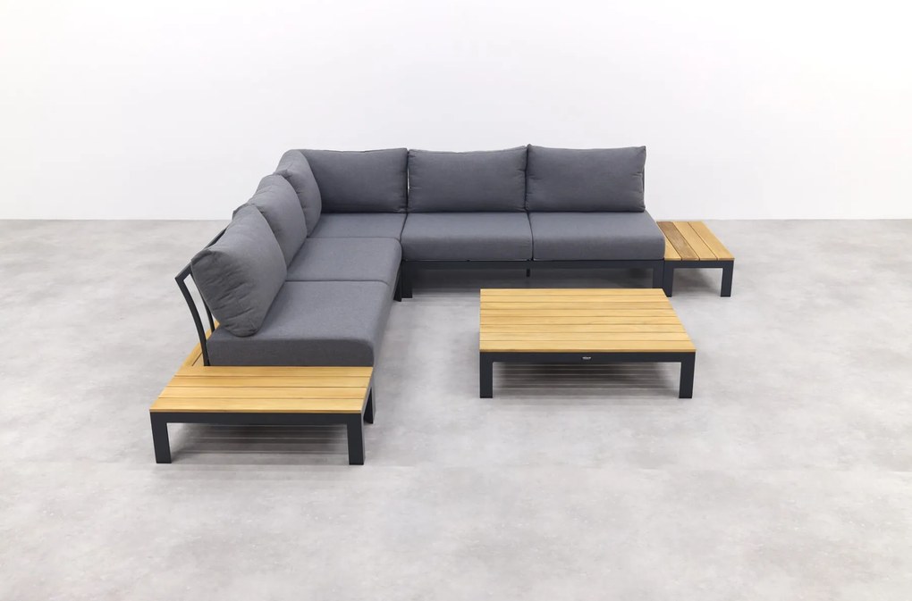 Avalounge loungeset - Aluminium/teakhout - 5 persoons