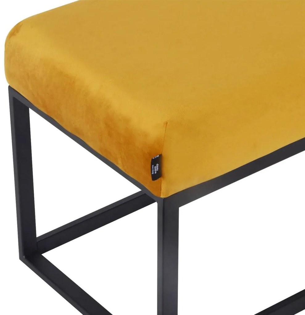 House of Rebels Bankje - Glossy - Velvet  - Okergeel - 121cm - House of Rebels