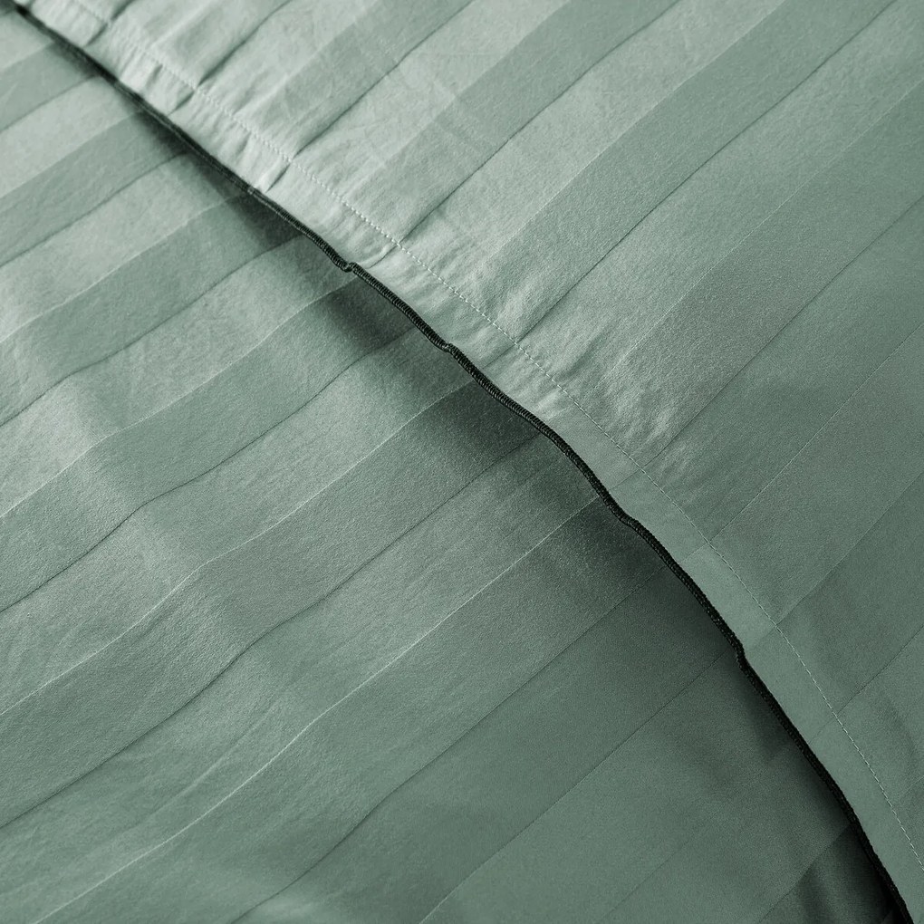 Dekbedovertrek in gewassen satijnkatoen, Victor, gestreept