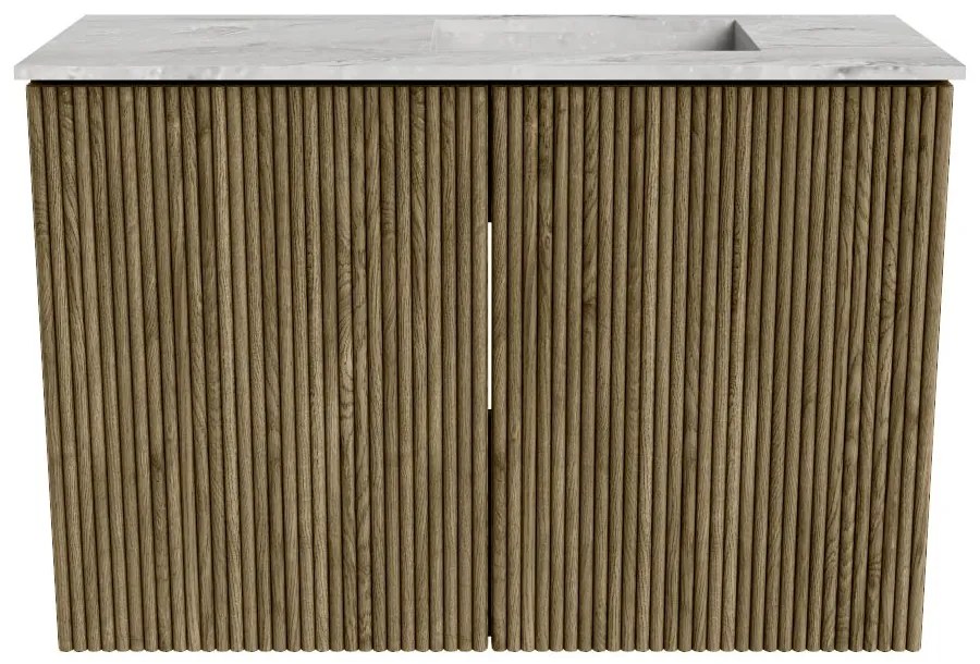 Mondiaz Joya DLux 60cm toiletmeubel dusk met wastafel faye rechts zonder kraangat glace