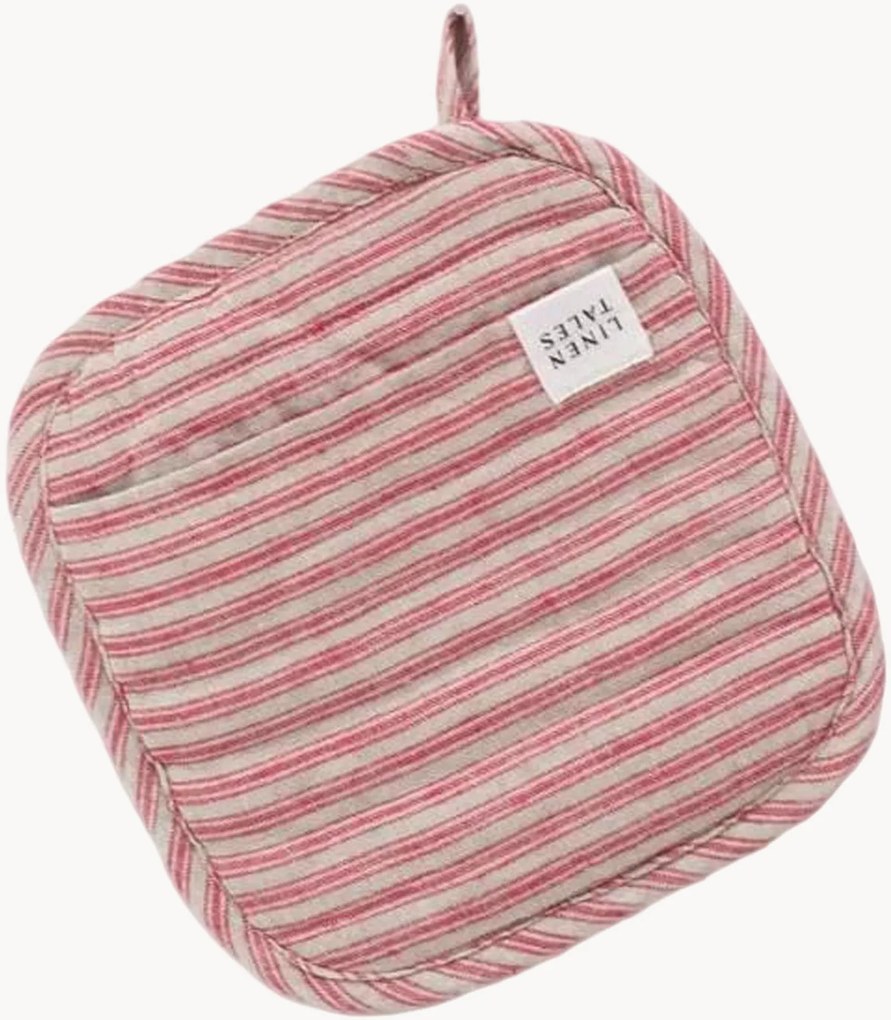 Handgemaakte linnen pannenlap Stripes