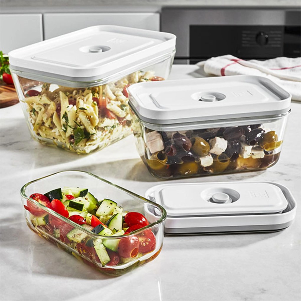 ZWILLING Fresh & Save Vacuümdozenset, S/M/L / 3-delig, Glas, Grijs - Fresh & Save - ZWILLING