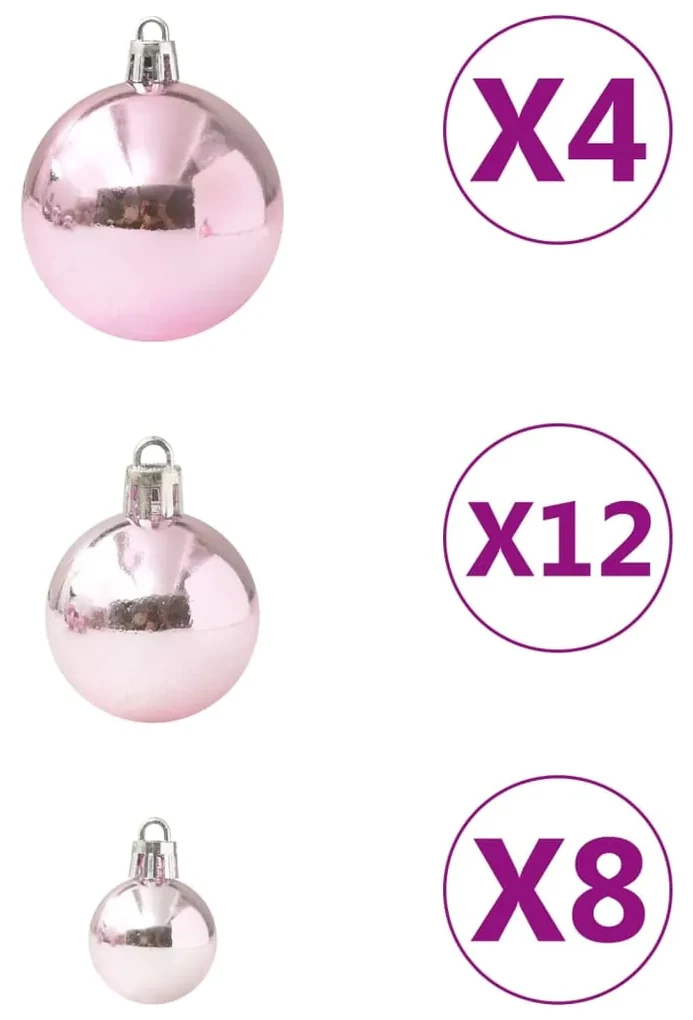 vidaXL 100-delige Kerstballenset roze