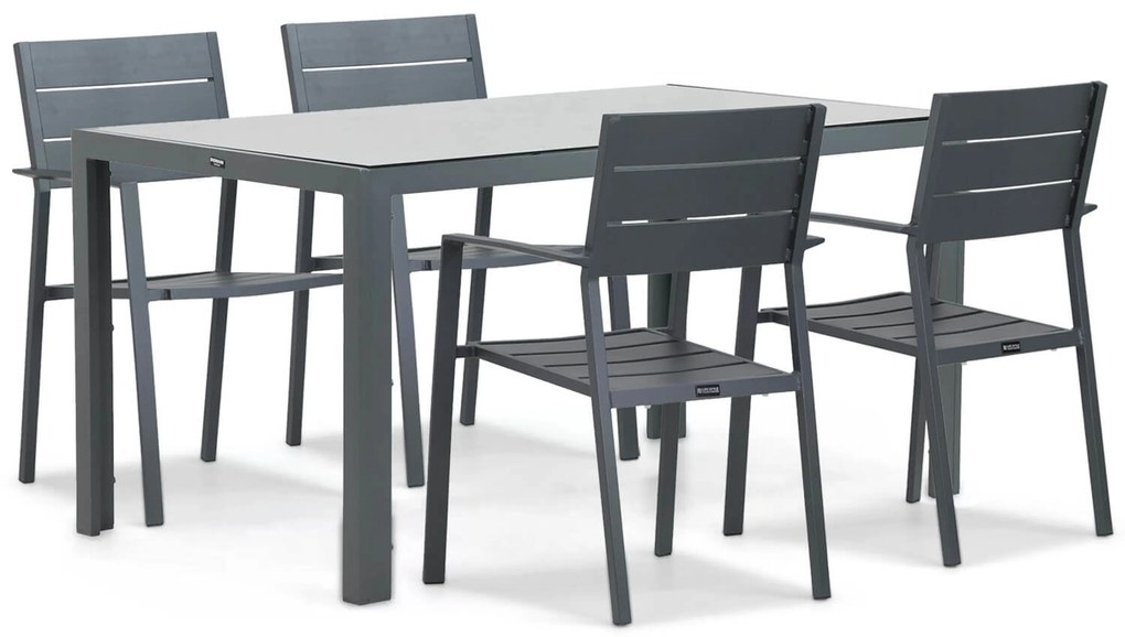 Tuinset 4 personen 150 cm Aluminium Grijs Lifestyle Garden Furniture Stella/Venustas